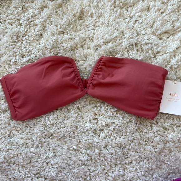 Andie Swim The Scala Top Swimming Suit Punch Pink Size Medium - Picture 3 of 11